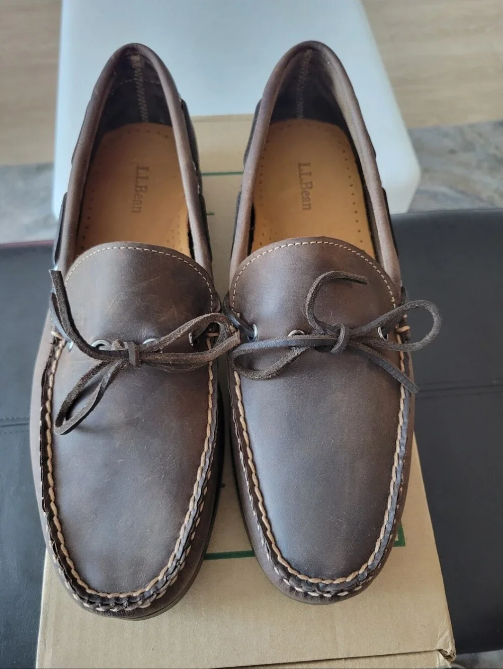 L.L. Bean Camp Moc II Men's Size 10 D Cactus Brown Leather Moccasins NEW